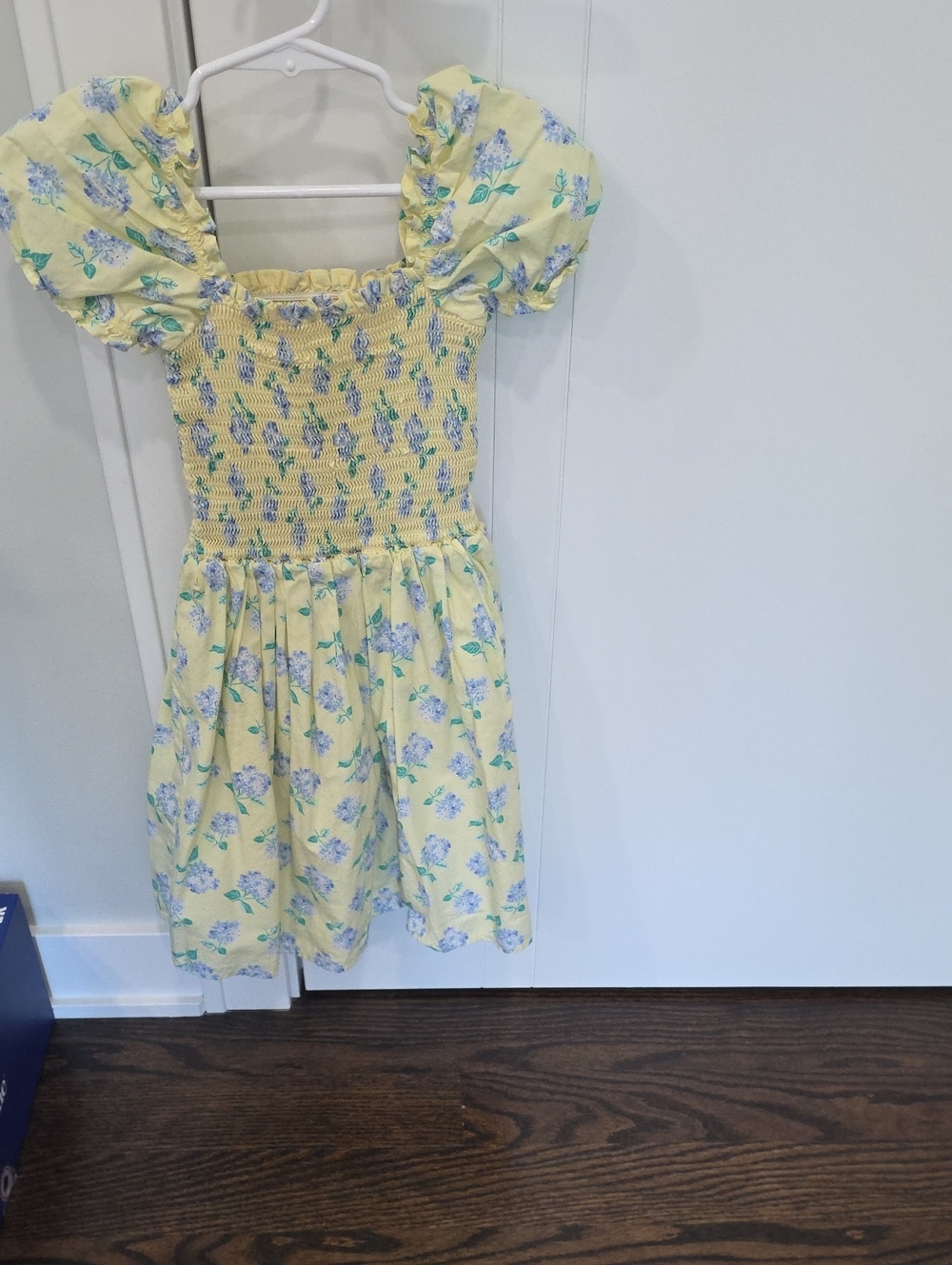 Janie and Jack Yellow Floral Smocked Puff Sleeve Dress